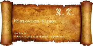 Miatovics Kinga névjegykártya